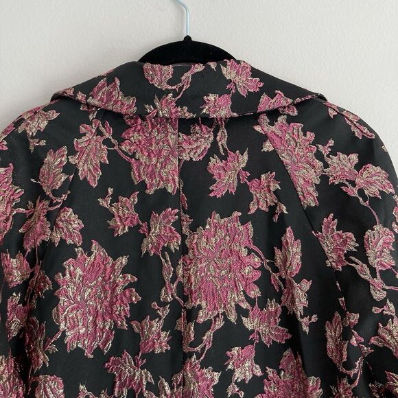 FOR LOVE & LEMONS Luella Jacket Womens Medium Floral Metallic Jacquard Layering - Picture 9 of 12